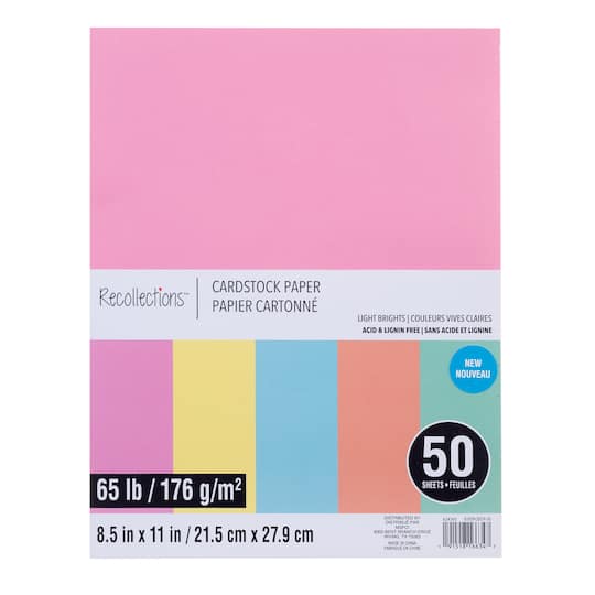 12 Packs: 50 ct. (600 total) Light Brights 8.5&#x22; x 11&#x22; Cardstock Paper by Recollections&#x2122;